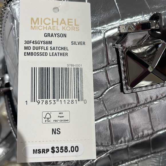 Michael Kors Grayson Medium Metallic Crocodile Embossed Leather Satchel
NWT - Picture 12 of 16